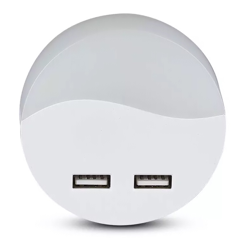 LAMPA VEGHE ROTUNDA CU SENZOR LUMINA 3000K ALB CALD + 2USB [3]