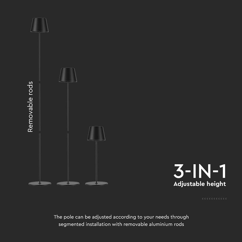 LAMPADAR 4W CU ACUMULATOR IP54 3000K ALB CALD - NEGRU [8]