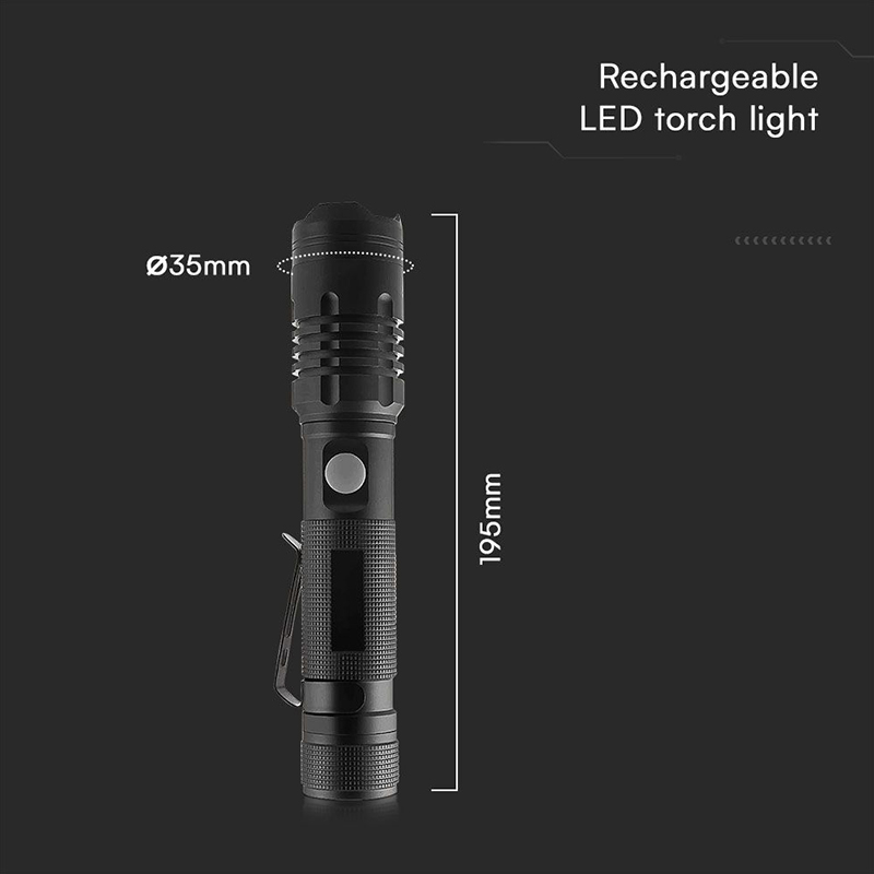 LANTERNA LED 10W ALUMINIU CU INCARCARE USB TIP C [3]