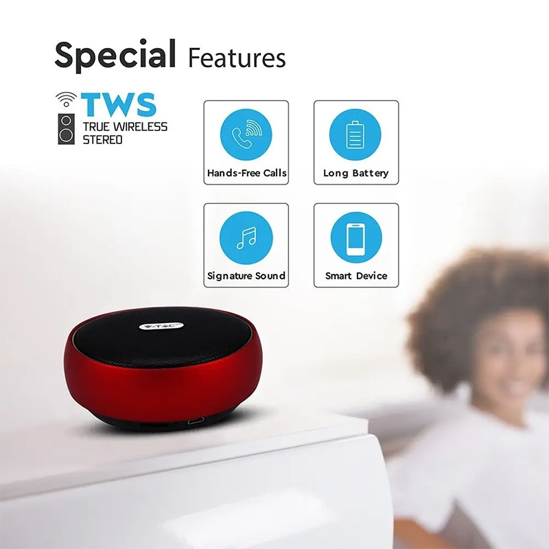 MINI BOXA BLUETOOTH PORTABILA 4W - ROSU [5]