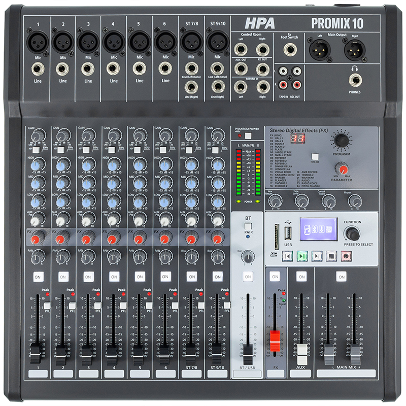 MIXER DIGITAL 10 CANALE 48V BT/USB/SD [3]