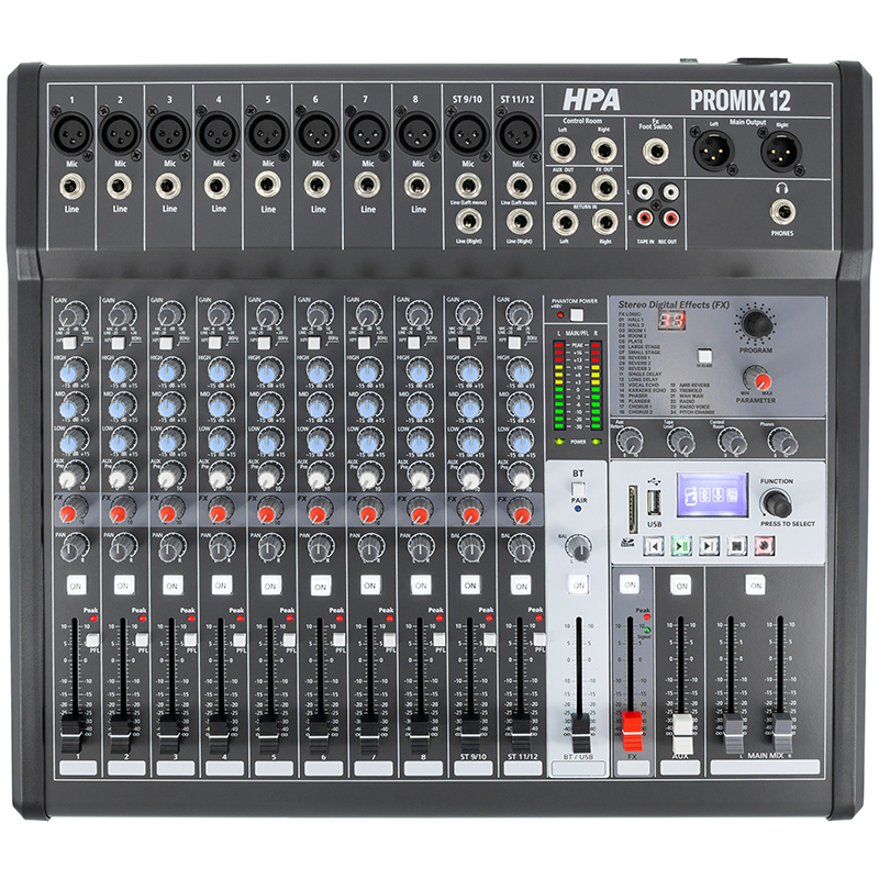MIXER DIGITAL 12 CANALE 48V BT/USB/SD [3]