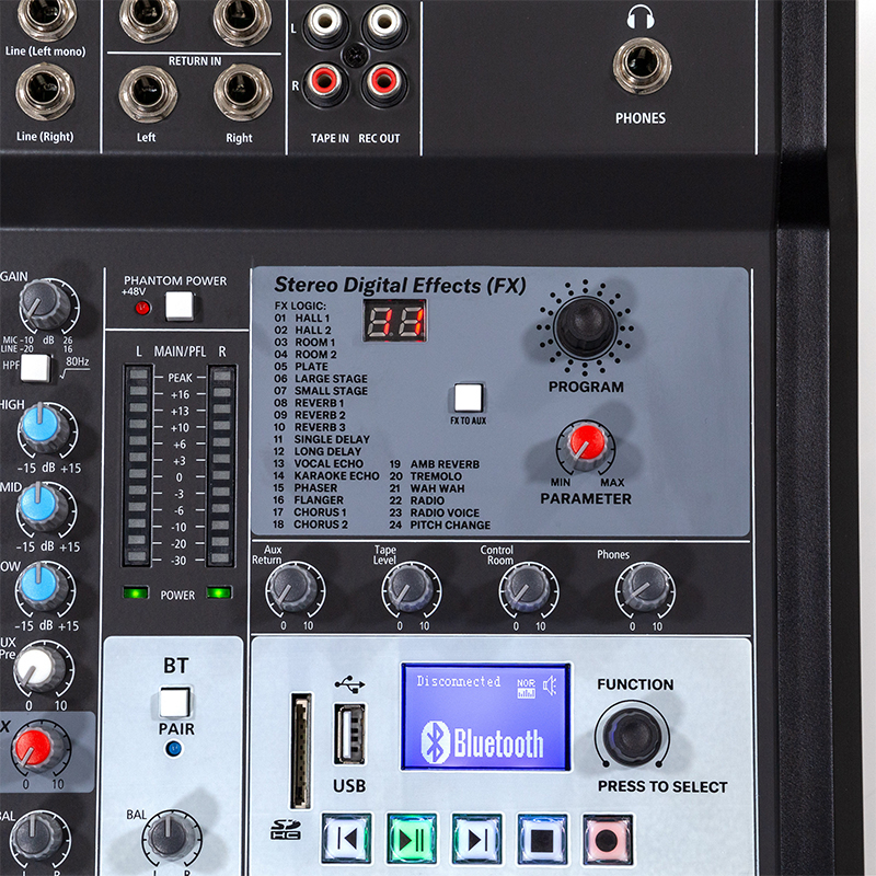 MIXER DIGITAL 8 CANALE 48V BT/USB/SD [7]