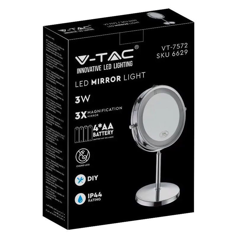 OGLINDA ILUMINATA LED 3W PENTRU MAKE UP 6400K CU BATERII 4XAA [5]