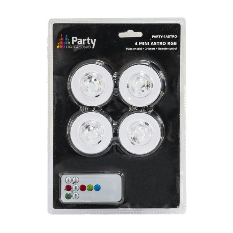 PACHET 4 MINI ASTRO RGB CU STROBOSCOP SI TELECOMANDA [7]