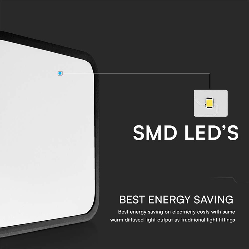 PLAFONIERA LED 18W IP44 6500K ALB RECE - NEGRU [6]