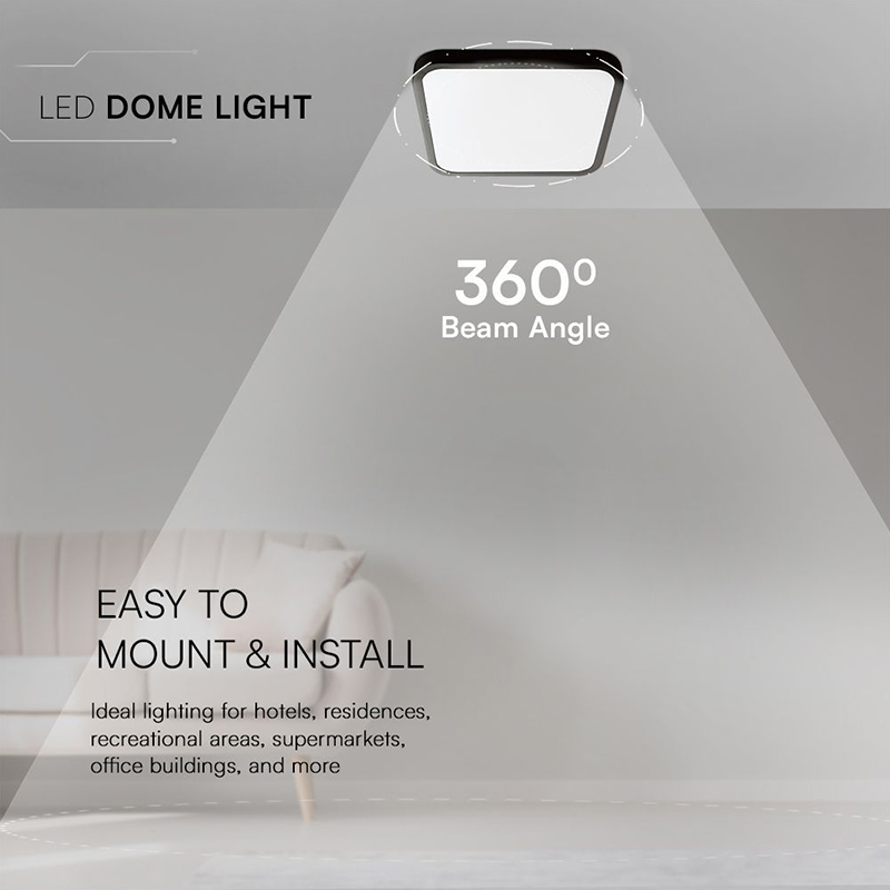 PLAFONIERA LED 18W IP44 6500K ALB RECE - NEGRU [7]