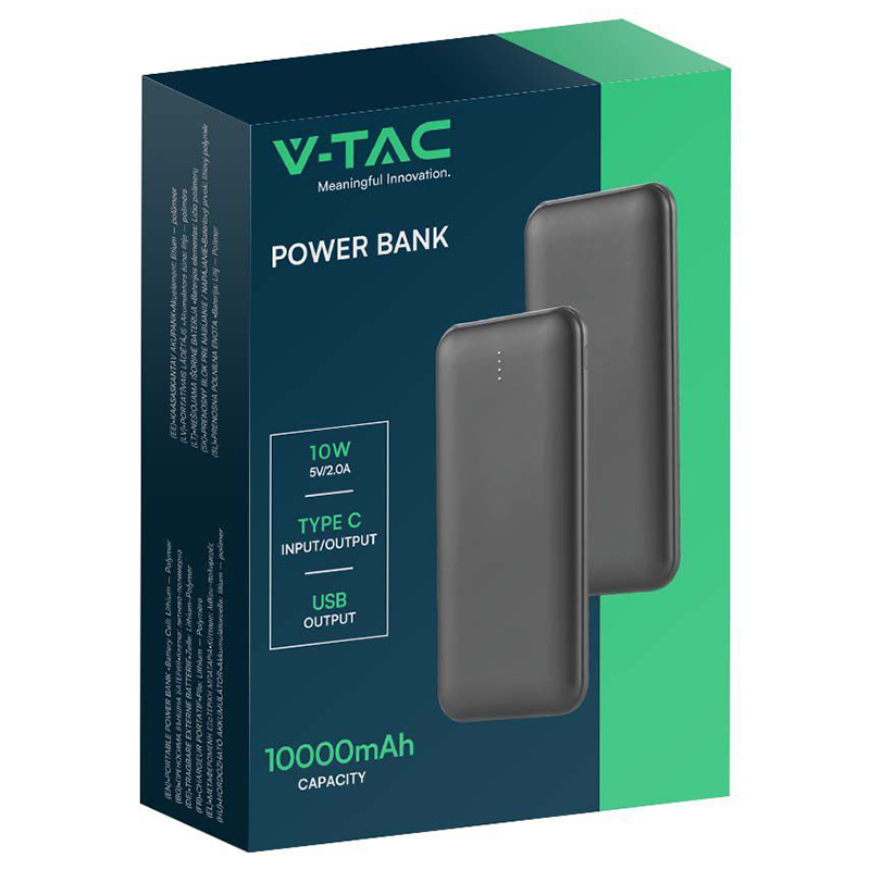 POWER BANK 10000MAH CU CABLU 30CM TIP C - GRI ANTRACIT [4]