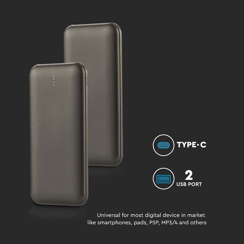 POWER BANK 10000MAH CU CABLU 30CM TIP C - GRI ANTRACIT [6]