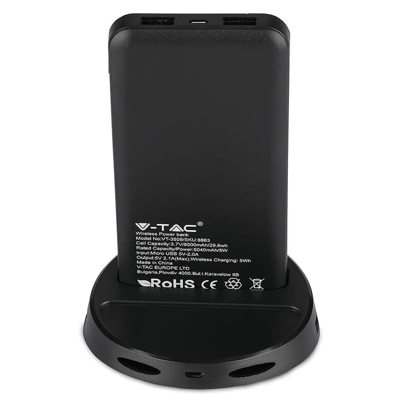 POWER BANK 8000MAH INCARCARE WIRELESS MODEL STAND - NEGRU [10]