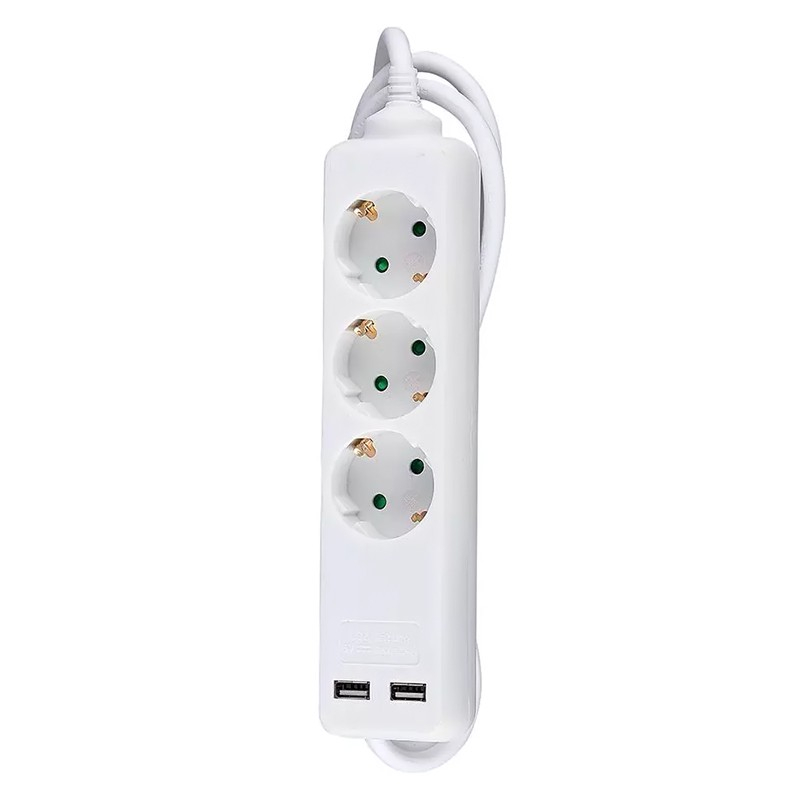 PRELUNGITOR 3 CAI + 2USB 1.5M(3G1.5MM2) ALB [4]