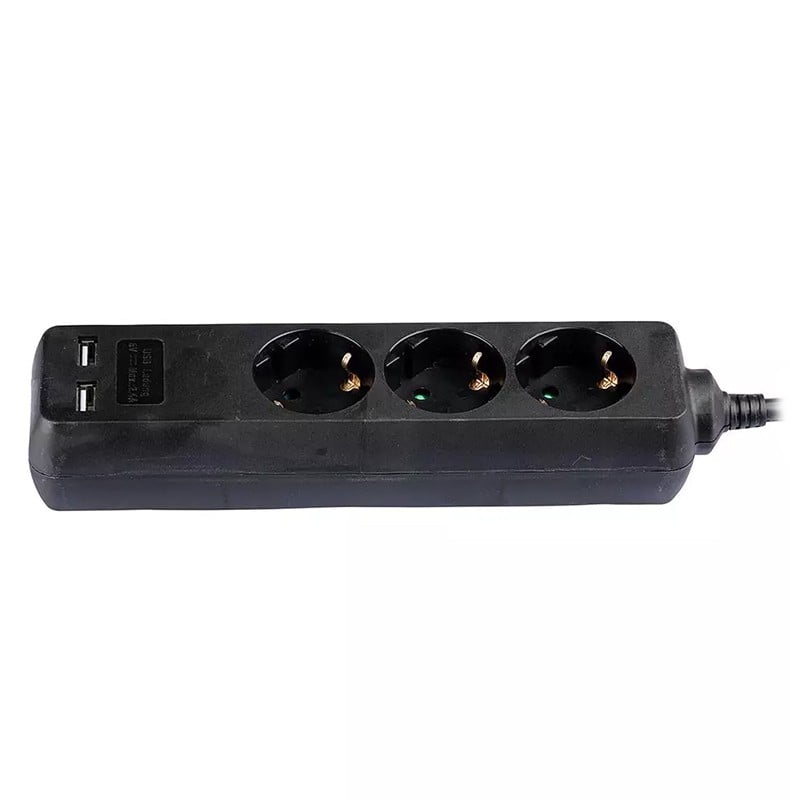 PRELUNGITOR 3 CAI + 2USB 1.5M(3G1.5MM2) NEGRU [4]