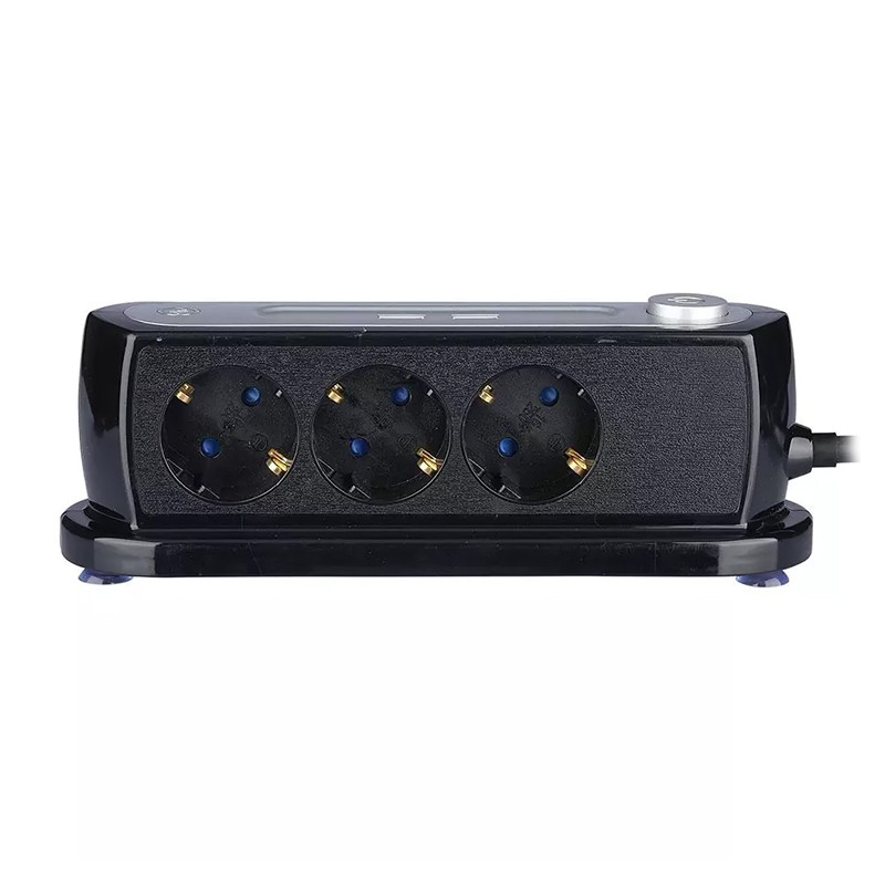 PRELUNGITOR 3CAI + 2USB 1.4M (3G1.5MM2) - NEGRU [4]