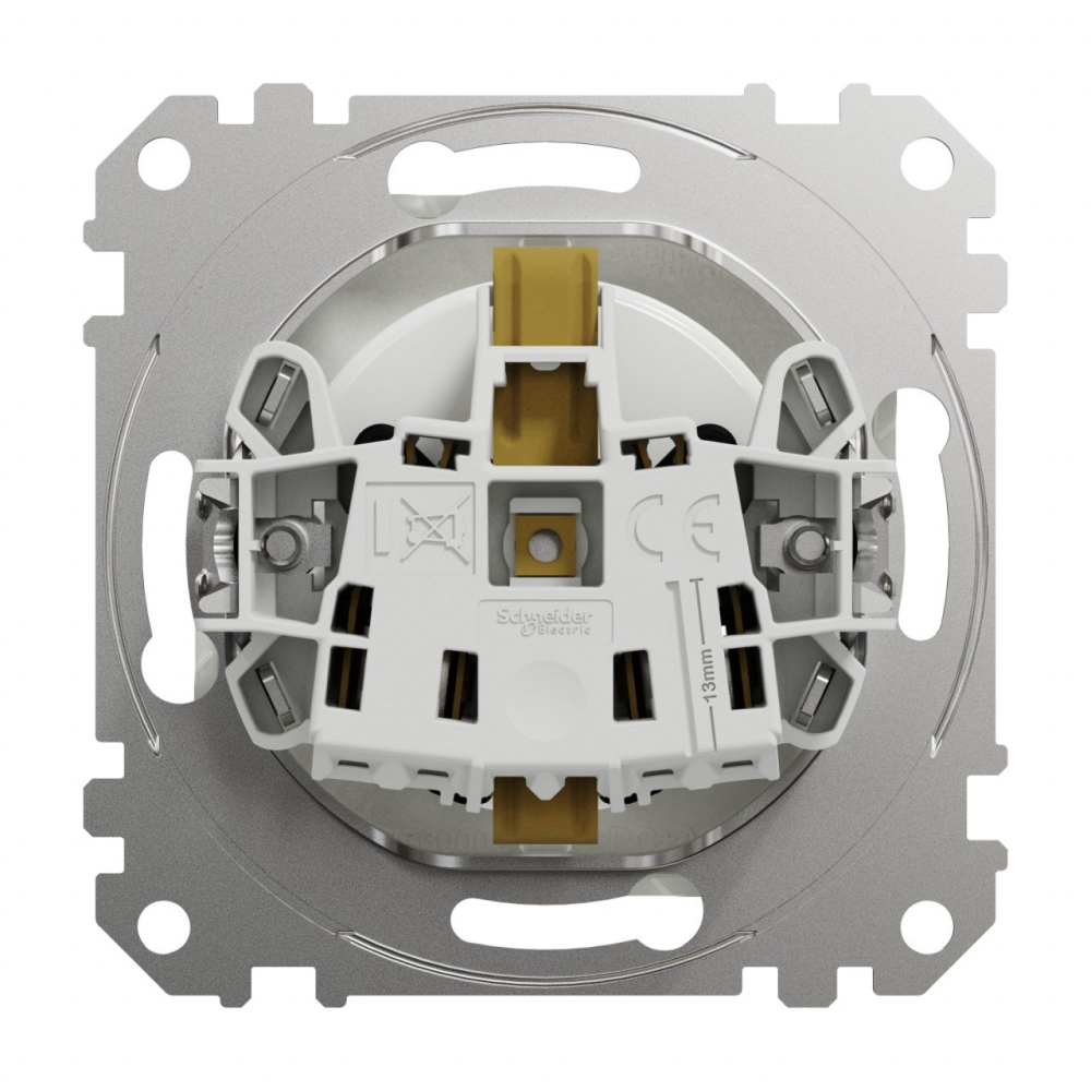 Priza simpla cu impamantare, 16A, IP20, Alb Schneider Sedna Design SDD111021 [3]