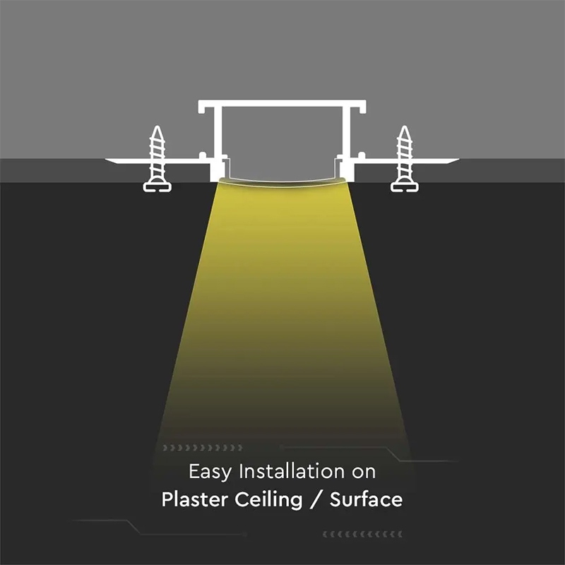 PROFIL ALUMINIU PENTRU BANDA LED INCASTRAT PENTRU RIGIPS 2M IP20 [6]