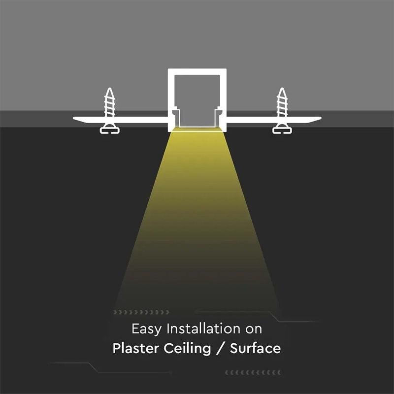 PROFIL ALUMINIU PENTRU BANDA LED MONTAJ RIGIPS 2M MAT [5]