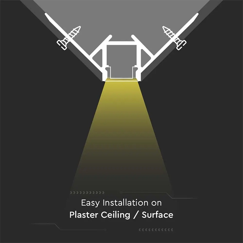 PROFIL ALUMINIU PENTRU BANDA LED MONTAJ RIGIPS COLT EXTERIOR 2M MAT [5]