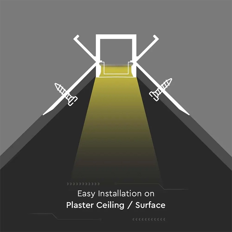 PROFIL ALUMINIU PENTRU BANDA LED MONTAJ RIGIPS COLT INTERIOR 2M MAT [5]