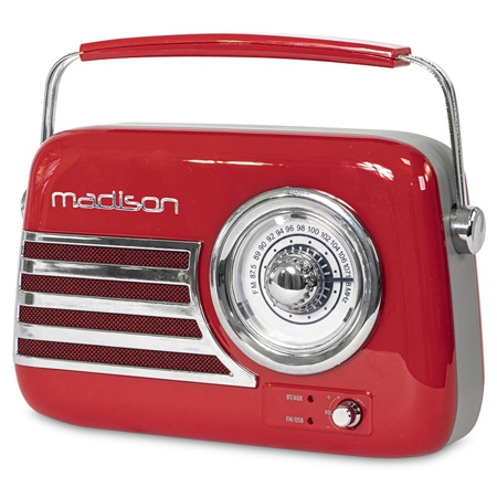 RADIO FM PORTABIL NOSTALGIA 15W CU FUNCTIE BLUETOOTH/AUX - ROSU [1]