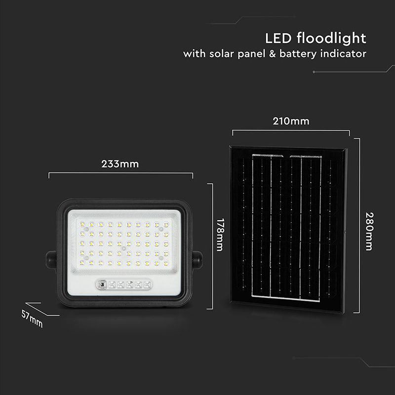 REFLECTOR CU INCARCARE SOLARA 100W 1200LM 7IN1 - NEGRU [12]