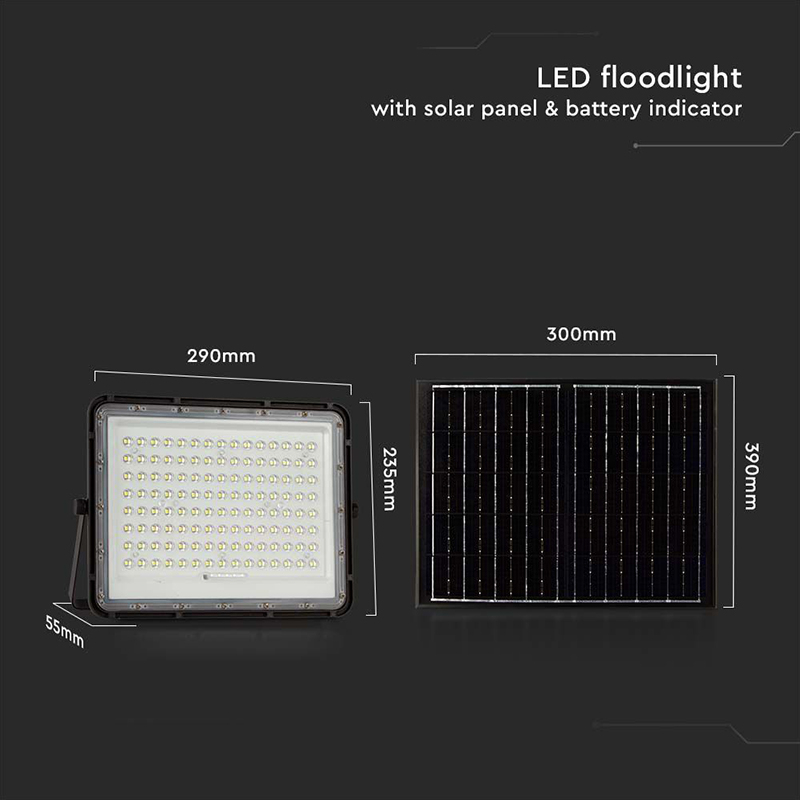 REFLECTOR CU INCARCARE SOLARA 20W 1800LM 6400K - NEGRU [10]