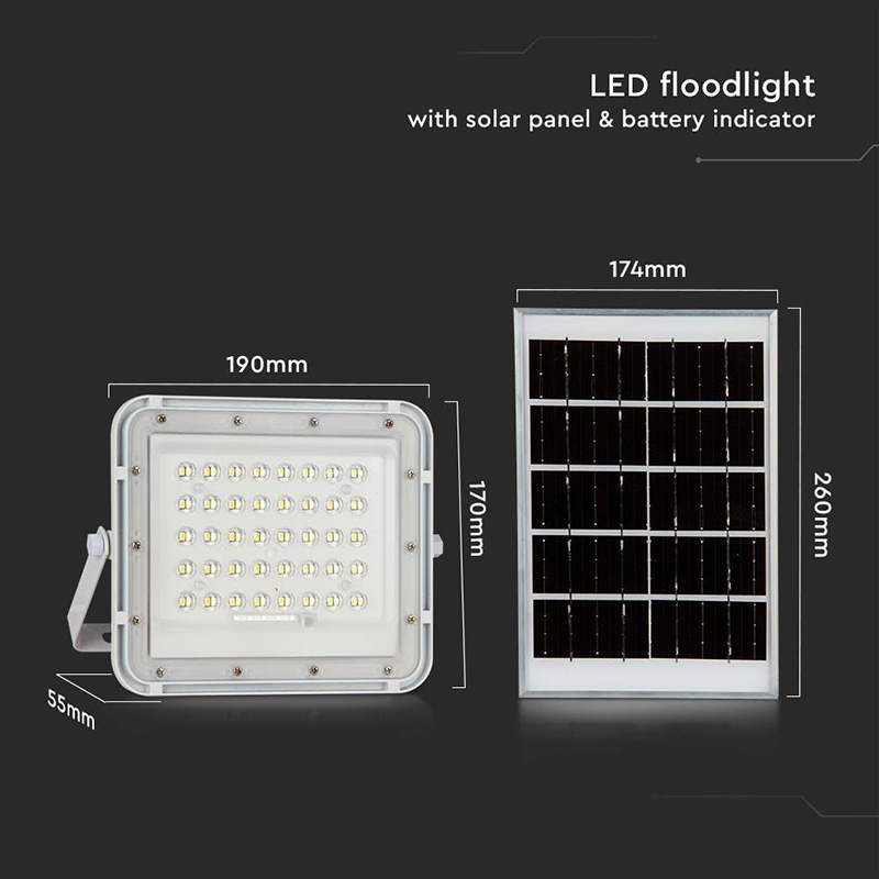 REFLECTOR CU INCARCARE SOLARA 6W 400LM 6400K - ALB [10]