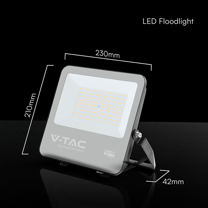 REFLECTOR LED 100W 135LM/W 6500K IP65 CABLU 1M CIP CREE - NEGRU/GRI [5]