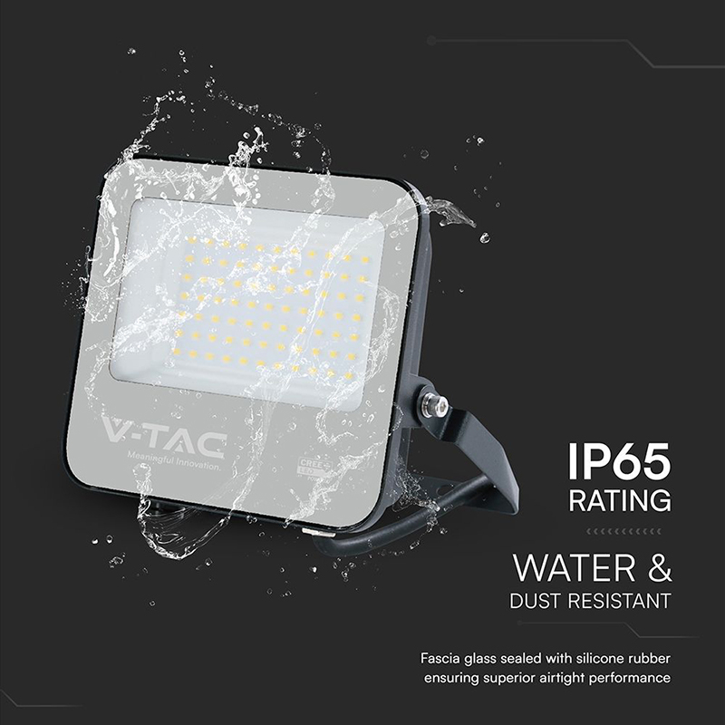 REFLECTOR LED 50W 135LM/W 6500K IP65 CABLU 1M CIP CREE - NEGRU/GRI [9]