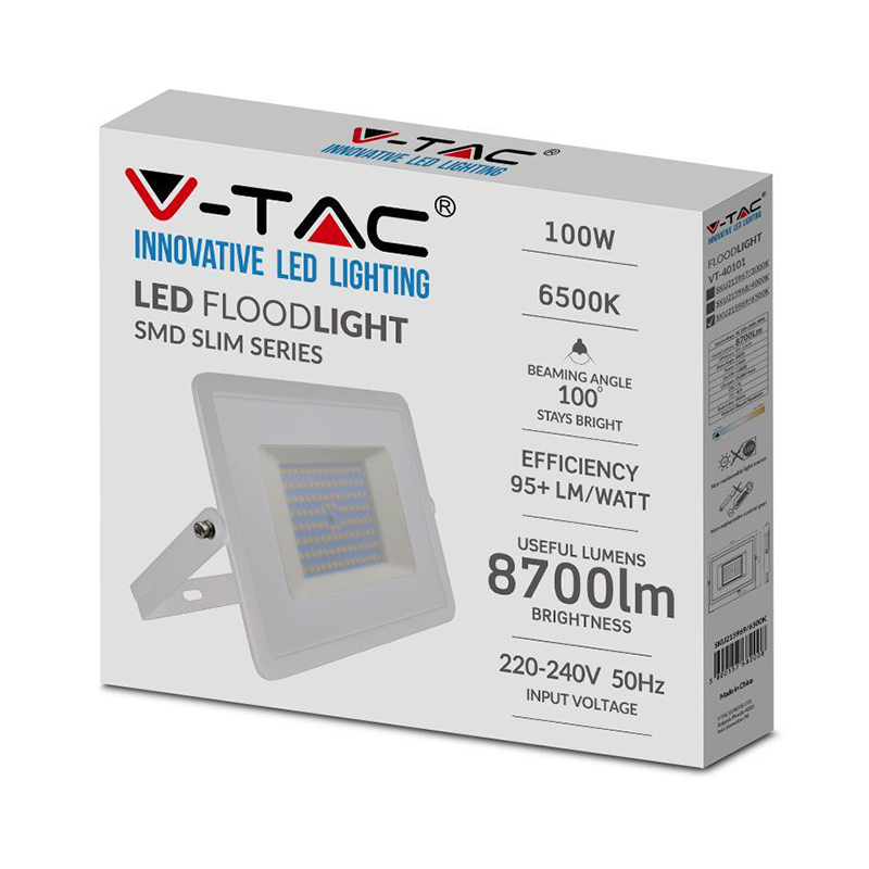 REFLECTOR LED SMD 100W 6500K IP65 - ALB [4]