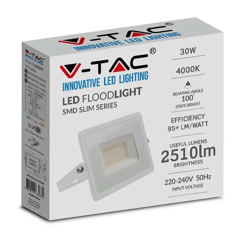 REFLECTOR LED SMD 30W 4000K IP65 - ALB [5]