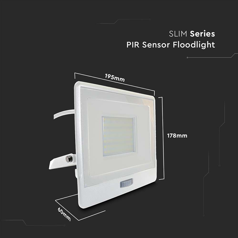 REFLECTOR LED SMD 50W 4000K IP65 CU SENZOR MISCARE - ALB [9]