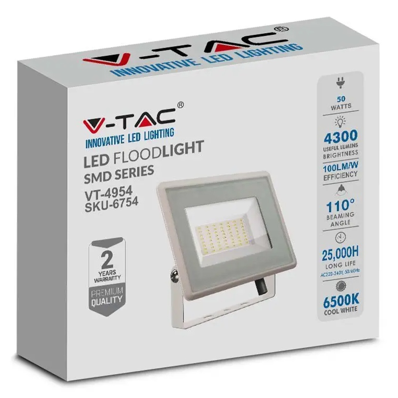 REFLECTOR LED SMD 50W 6500K IP65 - ALB [4]