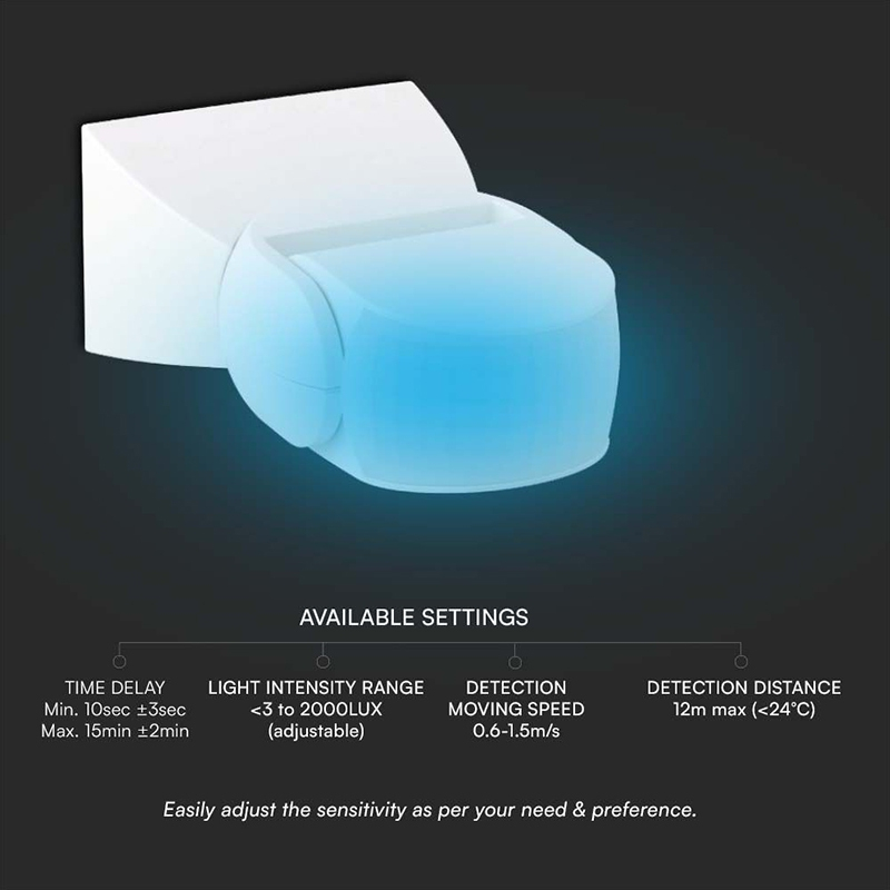 SENZOR DE MISCARE 300W 180GR IP65 - ALB [6]