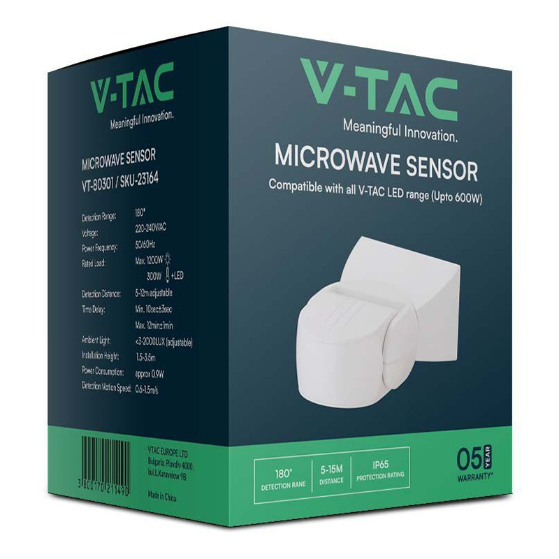 SENZOR DE MISCARE 300W 180GR IP65 - ALB [3]