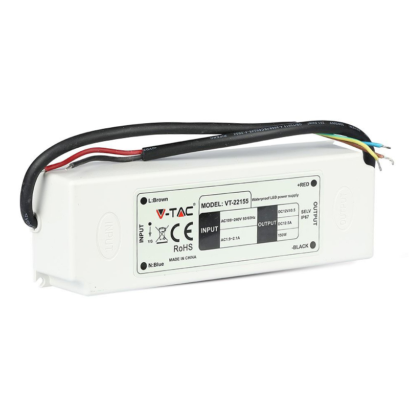Sursă Alimentare LED 12V 150W 12.5A IP67 V-TAC pentru Benzi LED SKU-3250 [3]