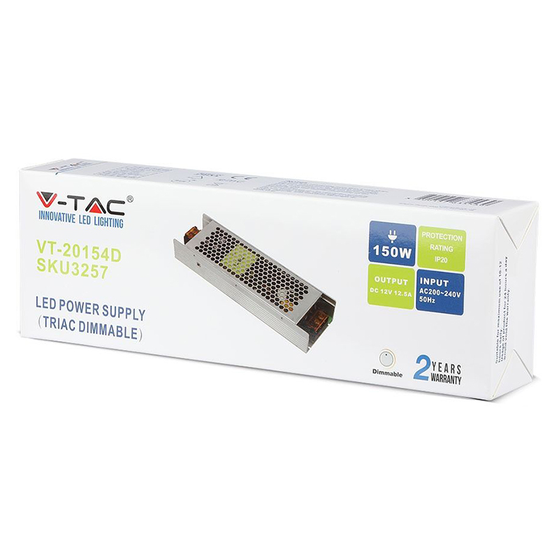 Sursă Alimentare LED 12V 150W 12.5A IP20 Dimmabilă V-TAC pentru Benzi LED SKU-3257 [6]
