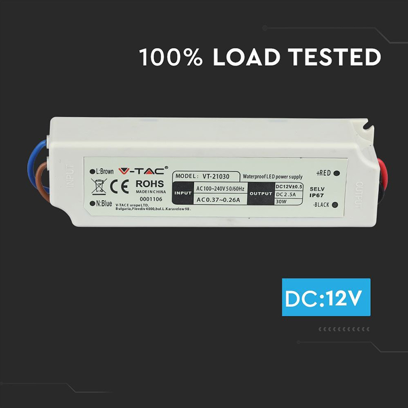 Sursă Alimentare LED 12V 30W 2.5A IP67 Slim V-TAC pentru Benzi LED [8]