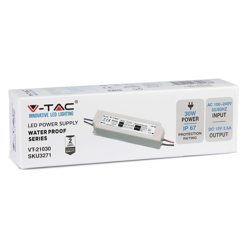Sursă Alimentare LED 12V 30W 2.5A IP67 Slim V-TAC pentru Benzi LED [4]