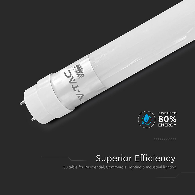 TUB LED T8 G13 PLASTIC 18W 120CM 6400K ALB RECE, CIP CREE [8]