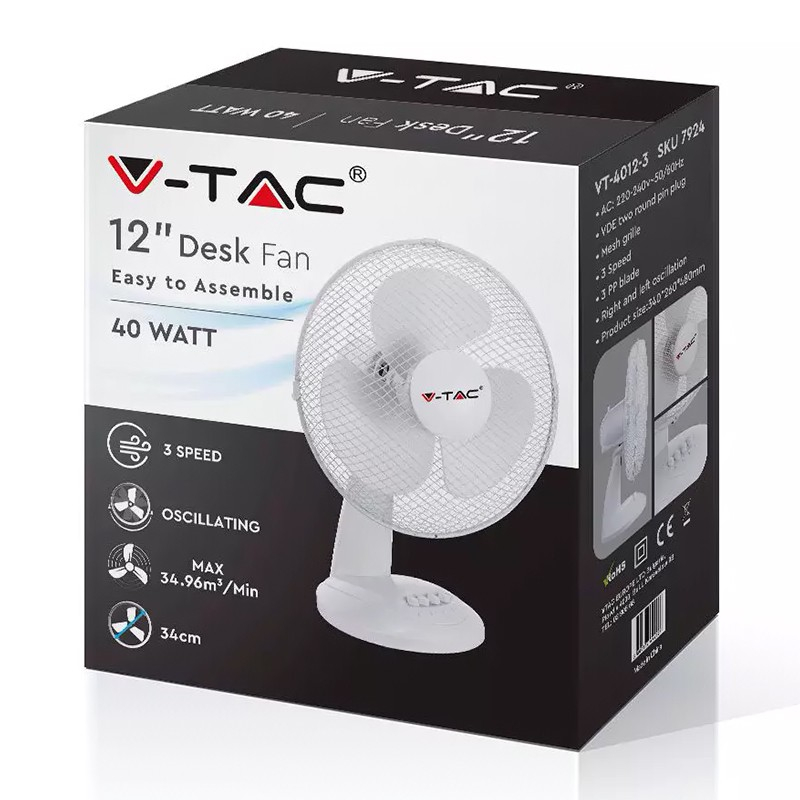VENTILATOR BIROU PALETE 12" 40W [7]