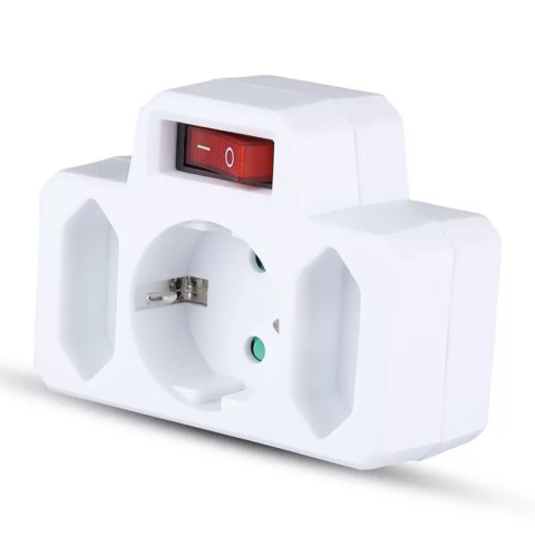 ADAPTOR 3 PRIZE CU INTRERUPATOR 2X2.5A SI 1X16A MAX 3680W [2]