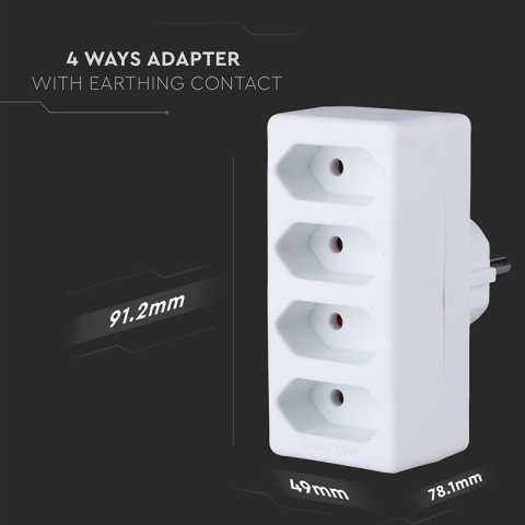 ADAPTOR 4 PRIZE 4X2.5A MAX 3680W [8]