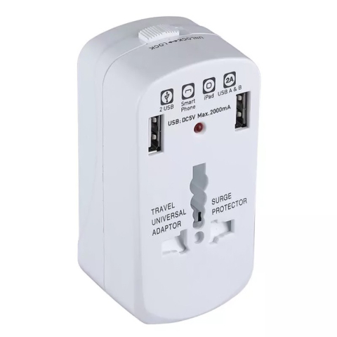ADAPTOR UNIVERSAL PRIZA (UK,US,EU) CU PROTECTIE SI 2USB 2.1A [1]