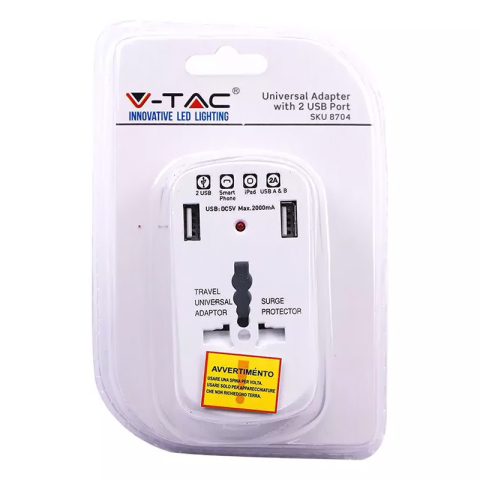 ADAPTOR UNIVERSAL PRIZA (UK,US,EU) CU PROTECTIE SI 2USB 2.1A [4]