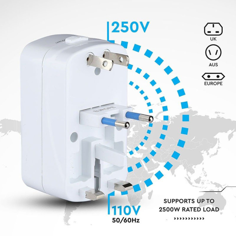 ADAPTOR UNIVERSAL PRIZA (UK,US,EU) CU PROTECTIE SI 2USB 2.1A [7]