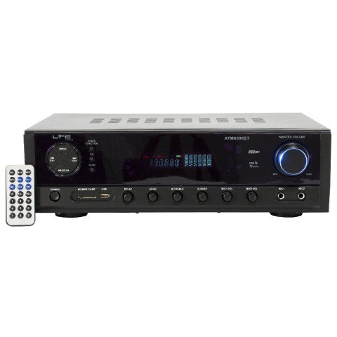 AMPLIFICATOR 2X50W FM/BT/USB/SD/AUX 2 LINII MIC [1]