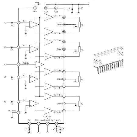 Circuite integrate - AMPLIFICATOR AUDIO 43W BTL X 4 CANALE