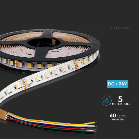 BANDA LED 24V SMD5050 24W/M 120LED/M 3IN1 IP20 5M [8]