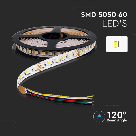 BANDA LED 24V SMD5050 24W/M 120LED/M 3IN1 IP20 5M [5]