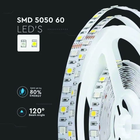 BANDA LED SMD5050 60LED/M RGB + ALB CALD IP20 5M [7]